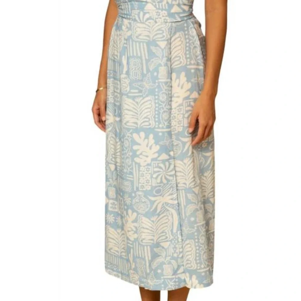 SHORE winnie‎ wrap midi dress in caribbean